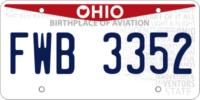 OH license plate FWB3352