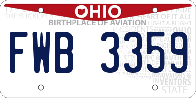 OH license plate FWB3359