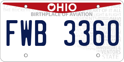 OH license plate FWB3360