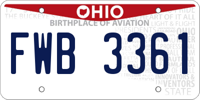 OH license plate FWB3361