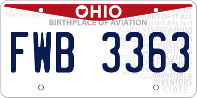 OH license plate FWB3363