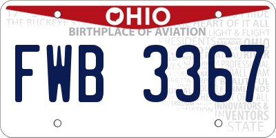 OH license plate FWB3367