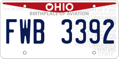 OH license plate FWB3392