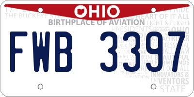 OH license plate FWB3397