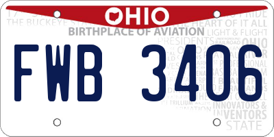 OH license plate FWB3406