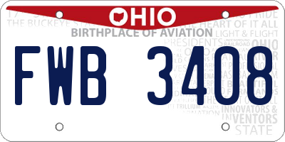 OH license plate FWB3408