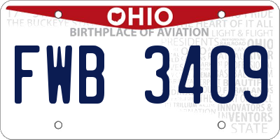 OH license plate FWB3409