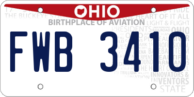 OH license plate FWB3410