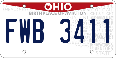 OH license plate FWB3411