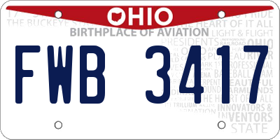 OH license plate FWB3417