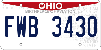 OH license plate FWB3430