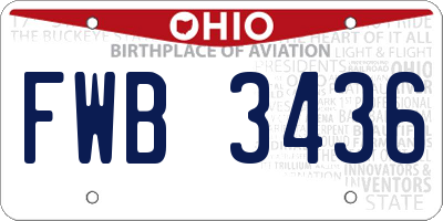 OH license plate FWB3436