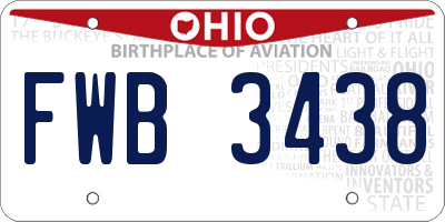 OH license plate FWB3438