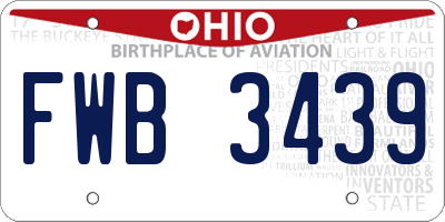 OH license plate FWB3439