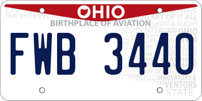 OH license plate FWB3440