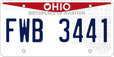 OH license plate FWB3441