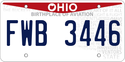 OH license plate FWB3446