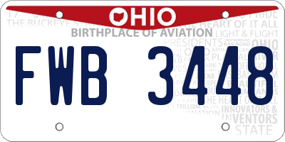 OH license plate FWB3448