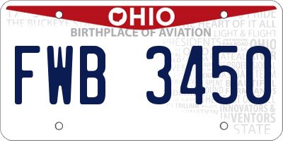 OH license plate FWB3450