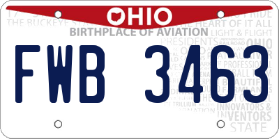 OH license plate FWB3463