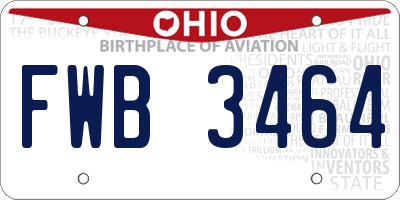 OH license plate FWB3464