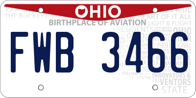 OH license plate FWB3466