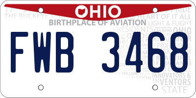 OH license plate FWB3468