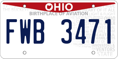 OH license plate FWB3471