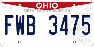 OH license plate FWB3475