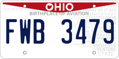 OH license plate FWB3479