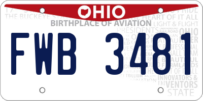 OH license plate FWB3481