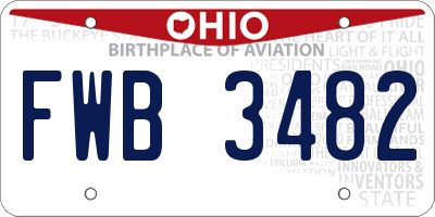 OH license plate FWB3482