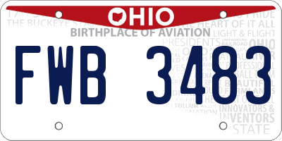 OH license plate FWB3483