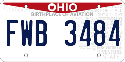 OH license plate FWB3484