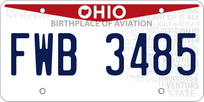 OH license plate FWB3485