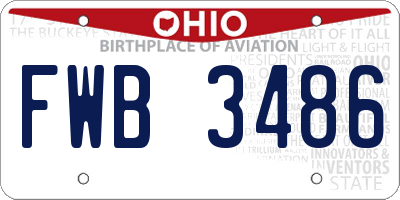 OH license plate FWB3486