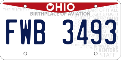 OH license plate FWB3493