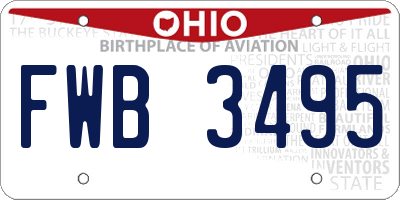 OH license plate FWB3495