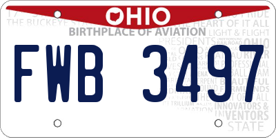 OH license plate FWB3497