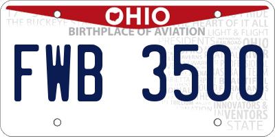 OH license plate FWB3500