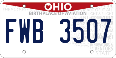 OH license plate FWB3507