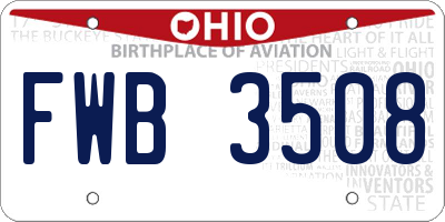 OH license plate FWB3508