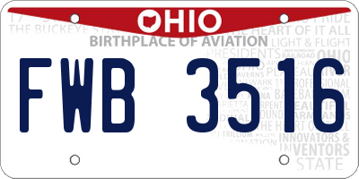 OH license plate FWB3516