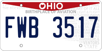 OH license plate FWB3517