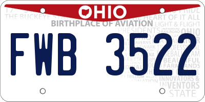 OH license plate FWB3522