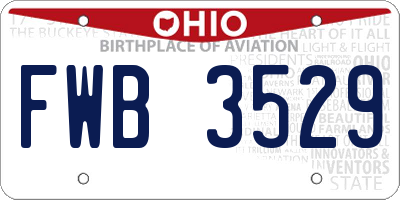 OH license plate FWB3529