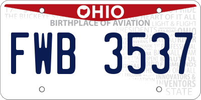 OH license plate FWB3537