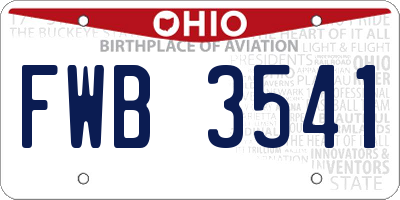 OH license plate FWB3541