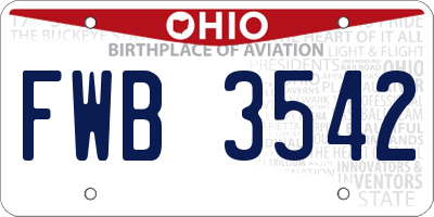 OH license plate FWB3542