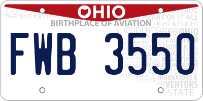 OH license plate FWB3550